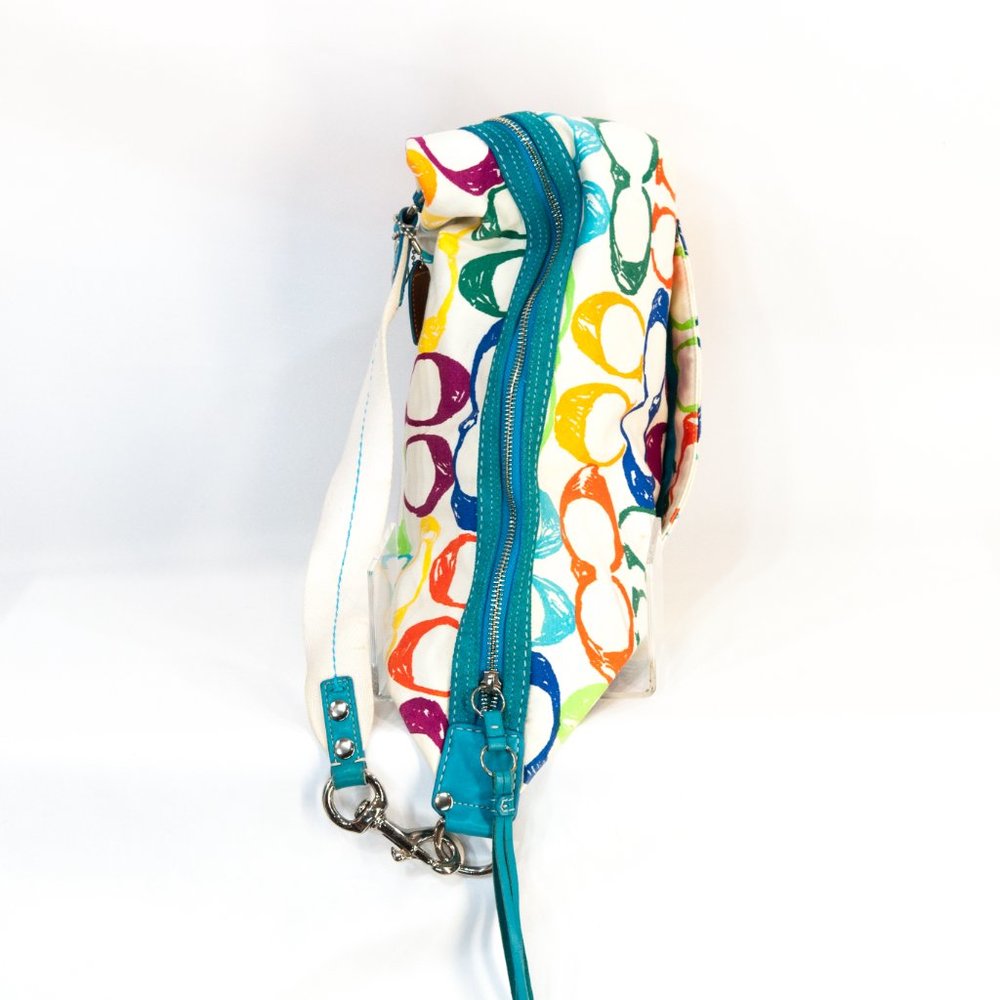 Coach Colorful Signature Print Fabric Hobo Bag - image 6